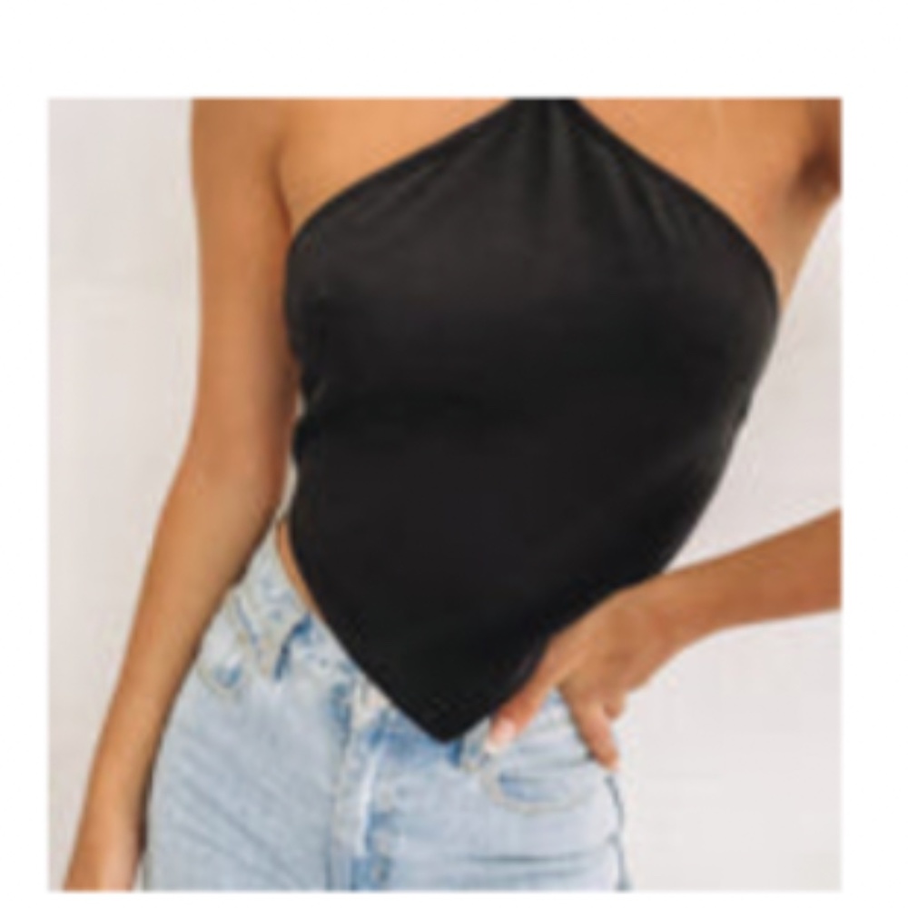 Beginning Boutique Karina Tie Top Black